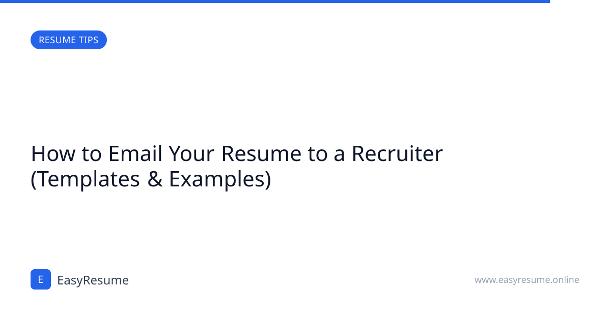 How to Email Your Resume to a Recruiter